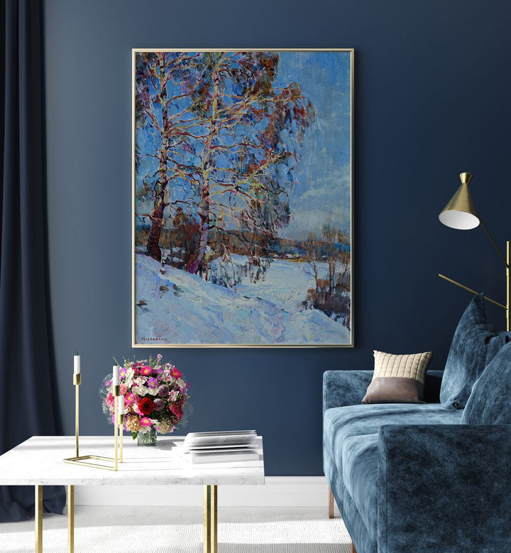 WINTER BIRCHES , LANDSCAPE PAINTINGS