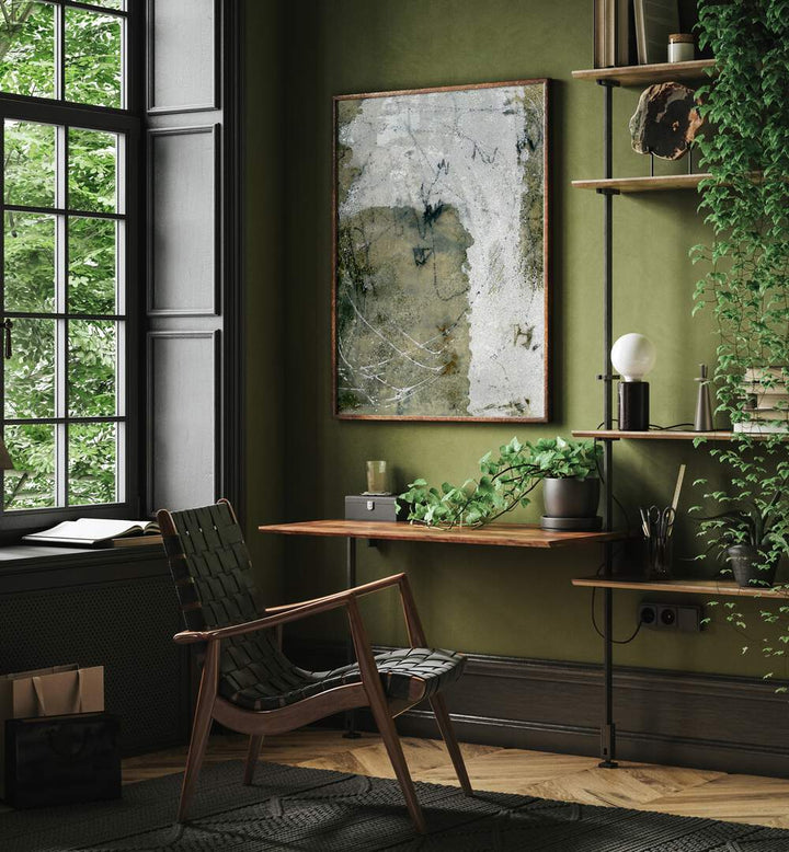 Elegant room showcasing LAYERS AND MARKS III, ABSTRACT PAINTINGS, perfect for creative spaces and artistic inspiration.
