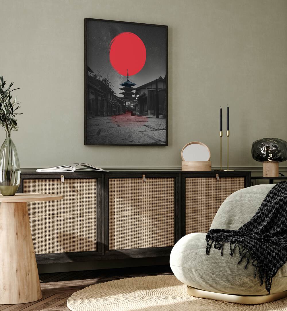 Decorate your space with the LONELY TEMPLE, JAPANESE PAINTINGS, a serene and captivating wall art piece.