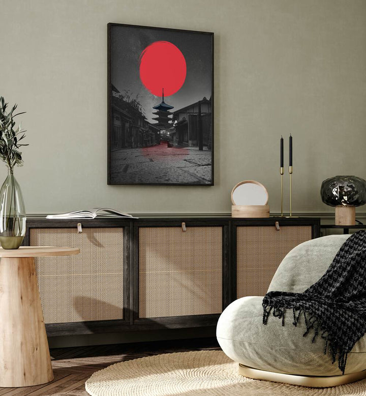 Decorate your space with the LONELY TEMPLE, JAPANESE PAINTINGS, a serene and captivating wall art piece.