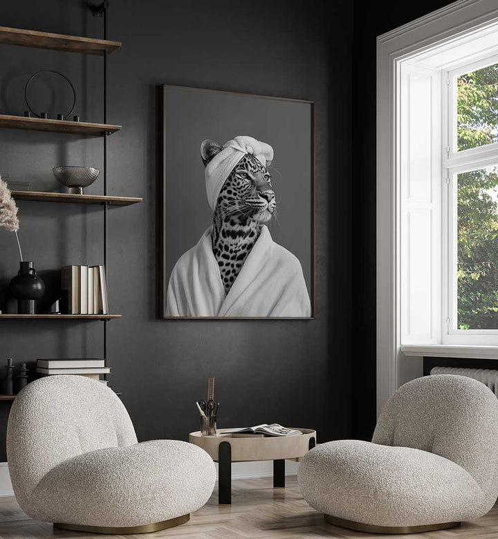 LADY LEOPARD SPA DAY , BATHROOM ART PRINTS