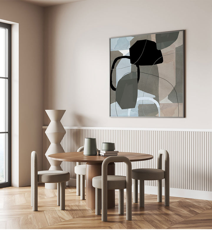 Elevate your decor with NEUTRAL SHAPES V, ABSTRACT PAINTINGS, showcasing harmonious neutral tones and dynamic forms.