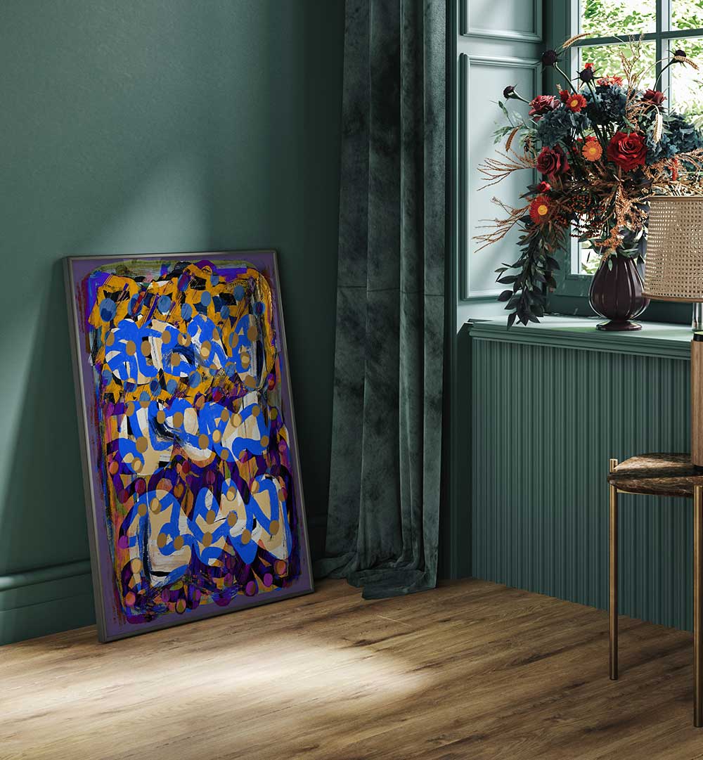 LINE ART PURPLE SUBSTRACT , ABSTRACT PAINTINGS