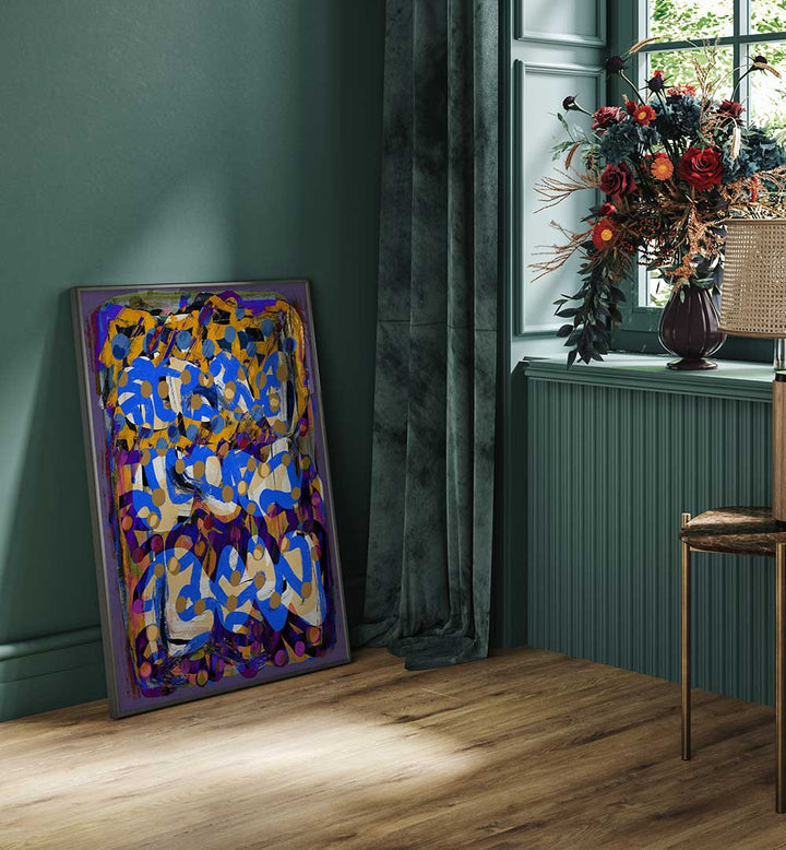 LINE ART PURPLE SUBSTRACT , ABSTRACT PAINTINGS