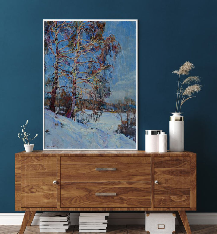 WINTER BIRCHES , LANDSCAPE PAINTINGS
