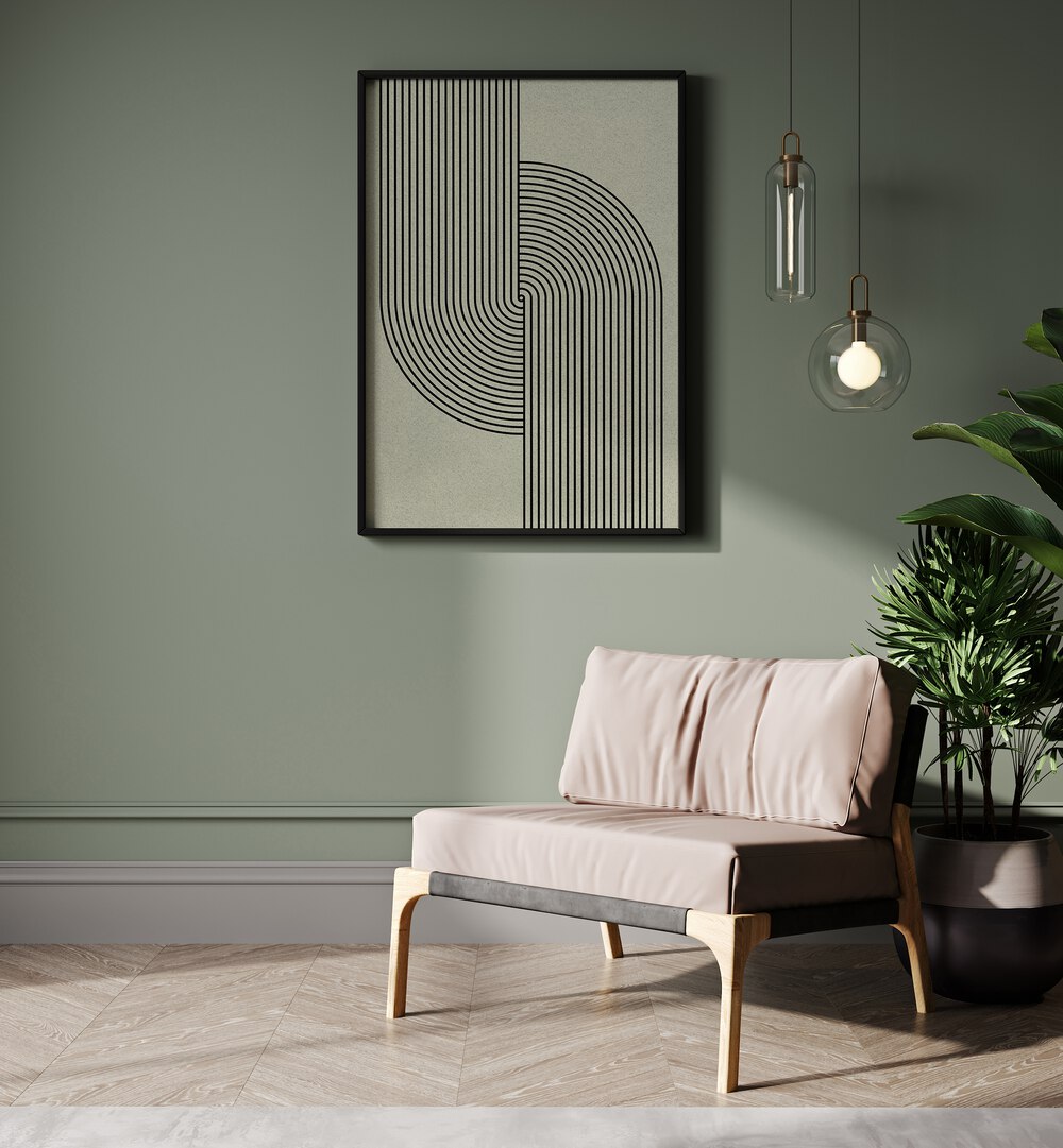 Stylish GREEN MID CENTURY MODERN, GEOMETRIC ART PRINTS enhance your space with elegance and sophistication.