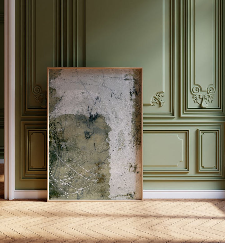 Abstract painting from the LAYERS AND MARKS III collection, showcasing unique textures and color depth for modern decor.