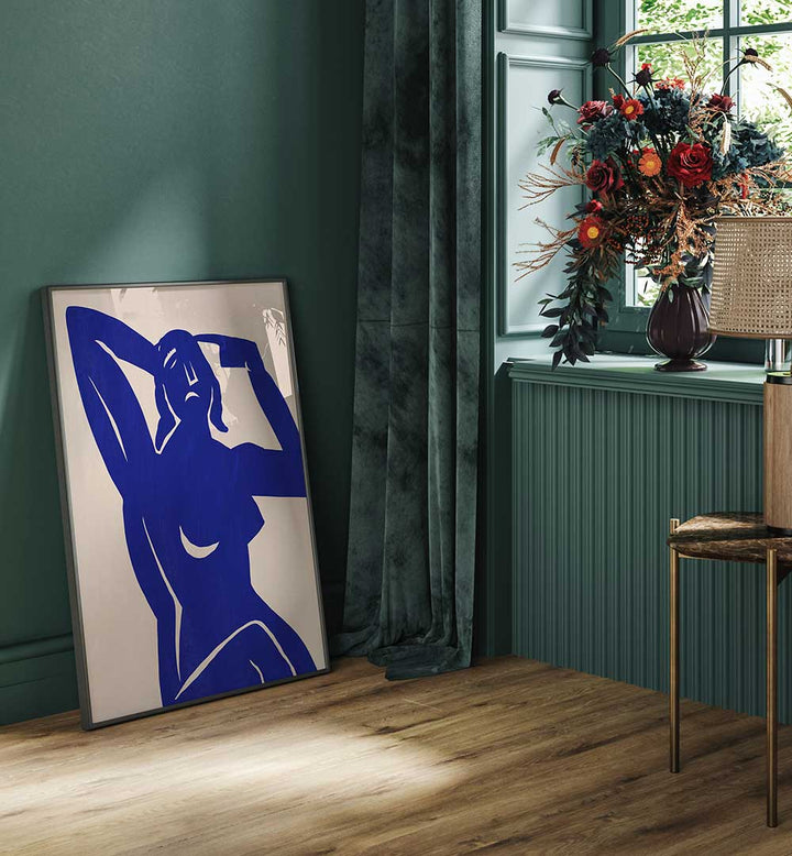 BLUE SILHOUETTE MUSE , PORTRAITS & FIGURATIVE ILLUSTRATIONS