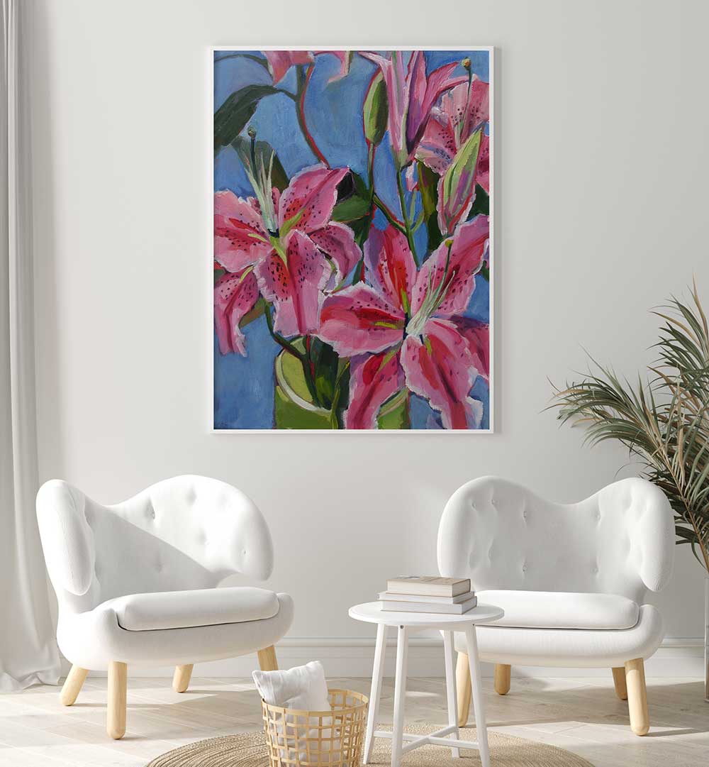 LILIES , FLORAL FLOWER PAINTINGS