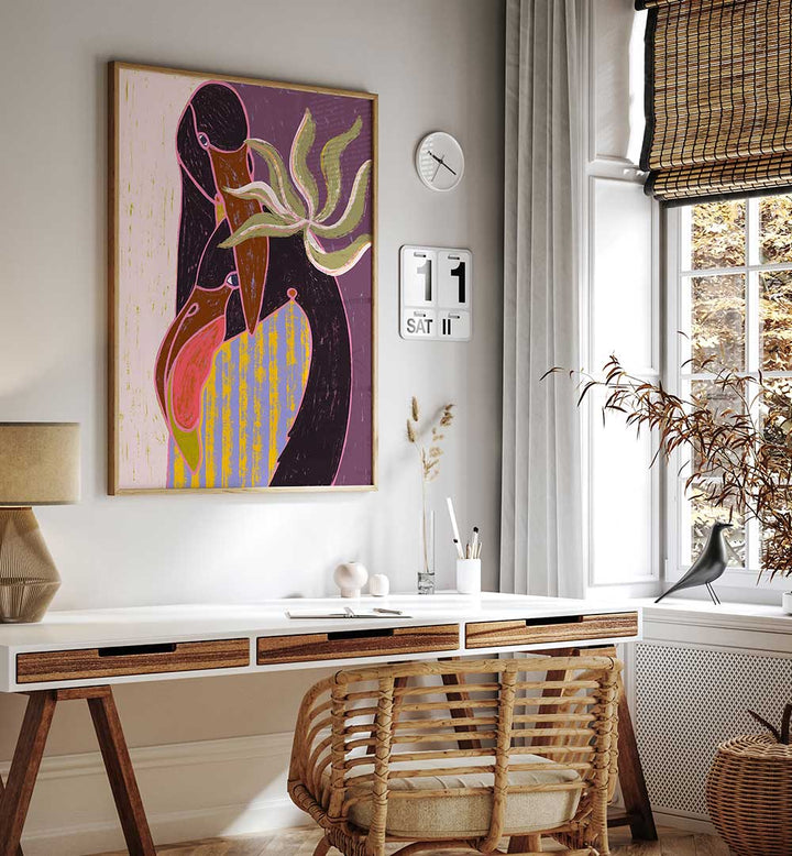 FLAMINGO HARP DUET , ANIMAL PAINTINGS