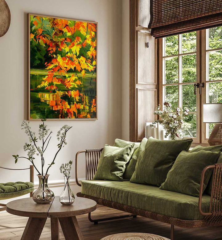 AUTUMN REFLECTIONS , LANDSCAPE PAINTINGS