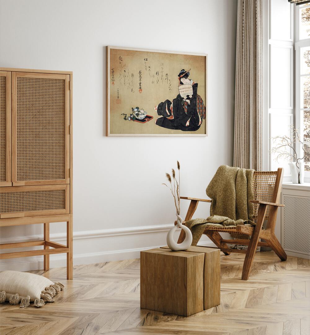 WOMAN WITH MORNING , VINTAGE PAINTINGS