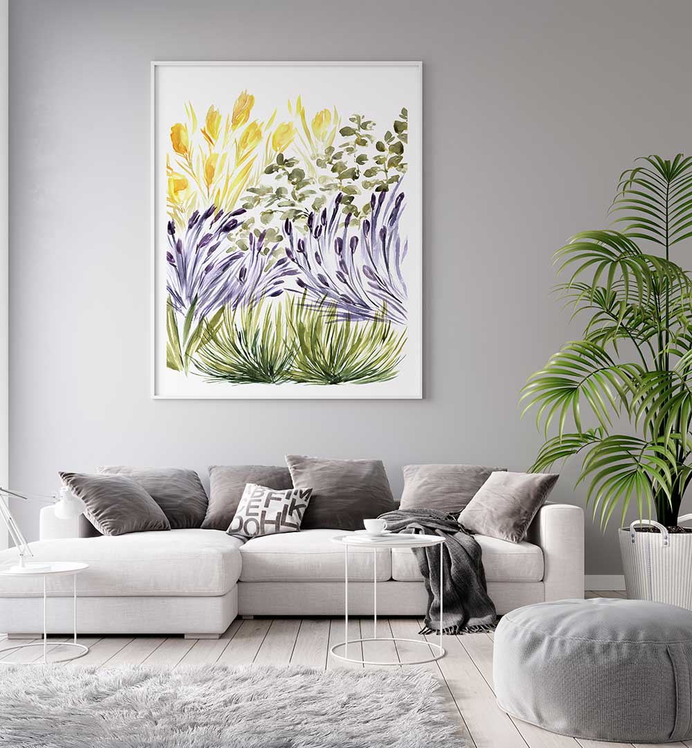 ELISA'S GARDEN RIGHT , FLORAL FLOWER PAINTINGS