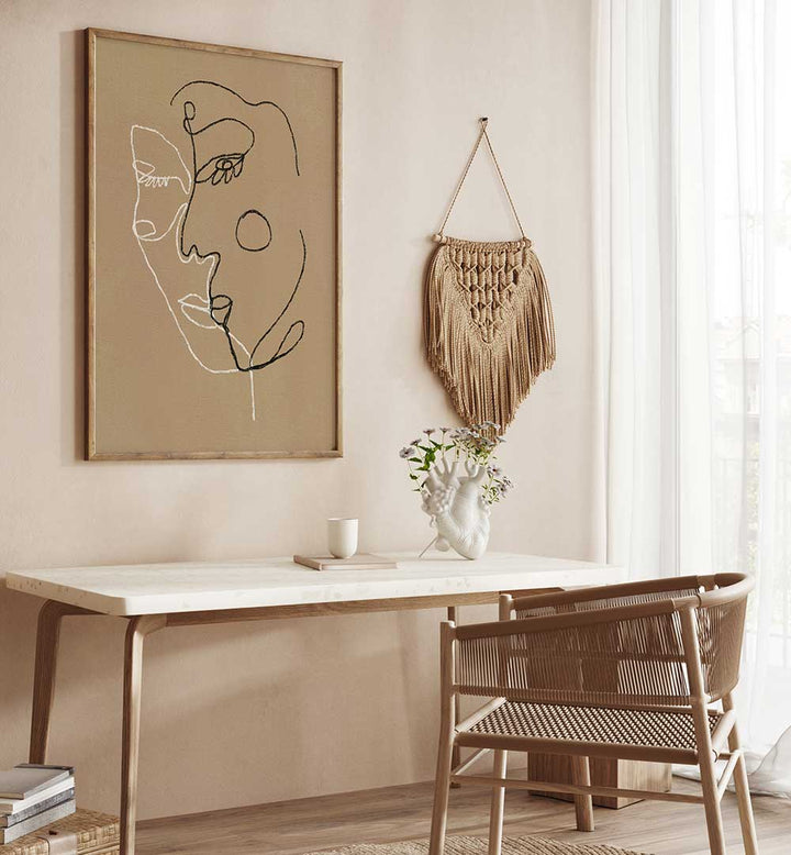 ABSTRACT FACES , LINE ART PAINTINGS