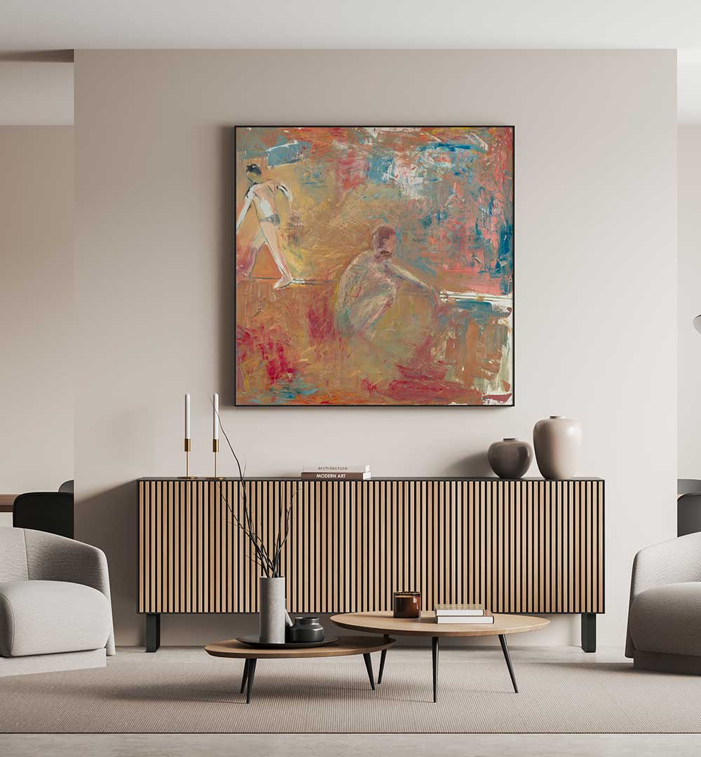 THE SWIMMERS , ABSTRACT PAINTINGS