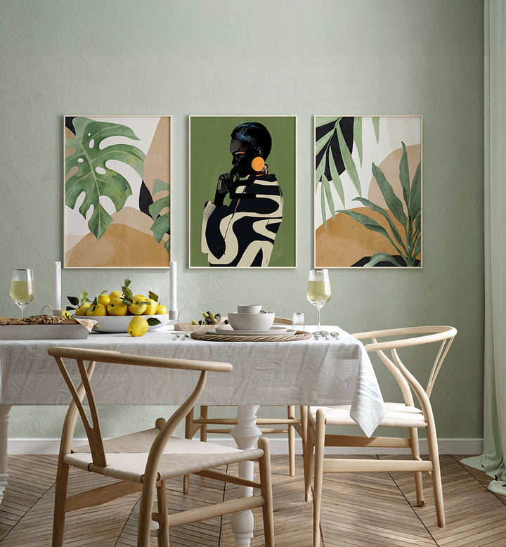 JUNGLE MUSE SET , SET OF 3 PAINTINGS