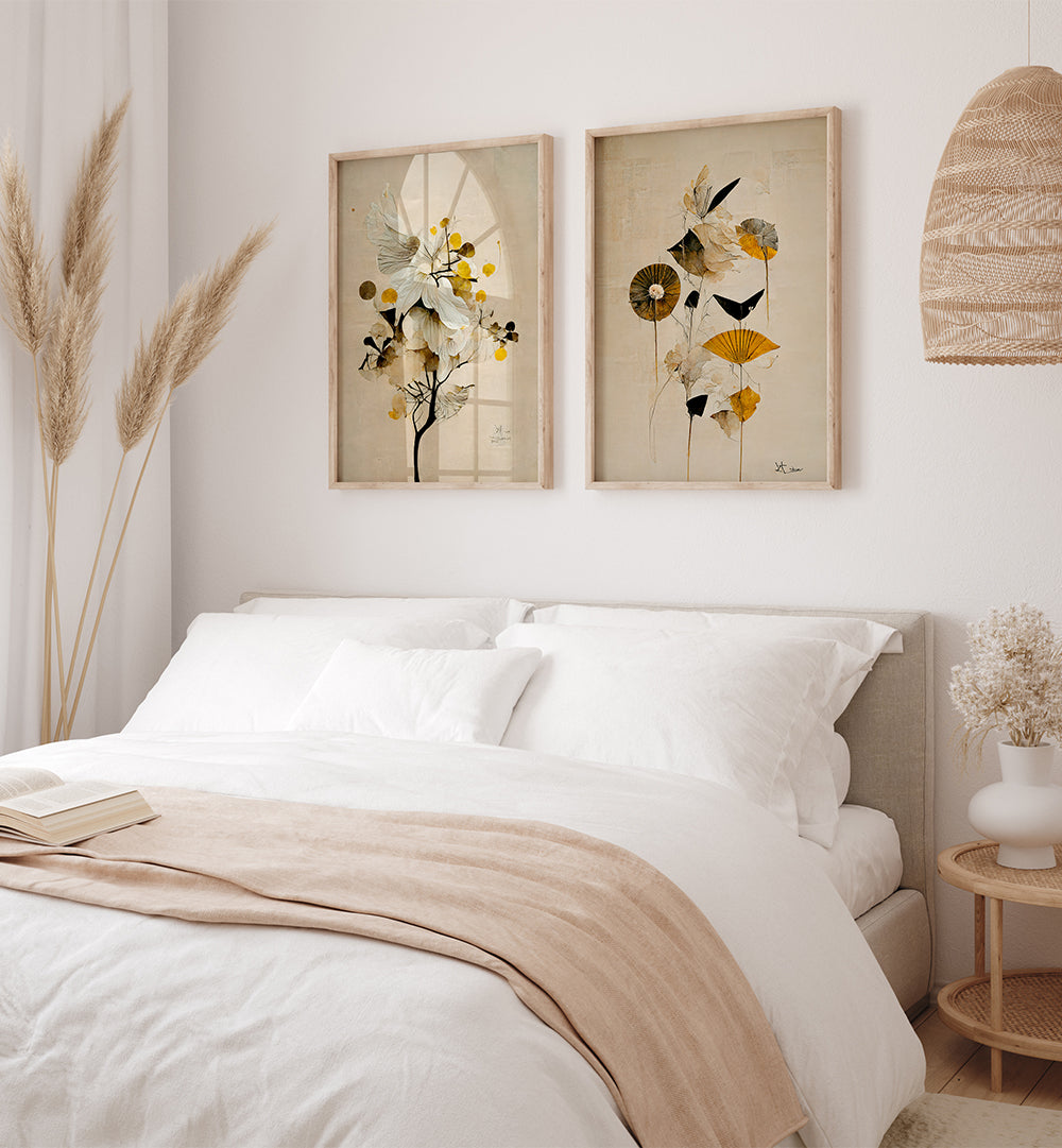 SERENE BOTANICA , SET OF 2 PAINTINGS