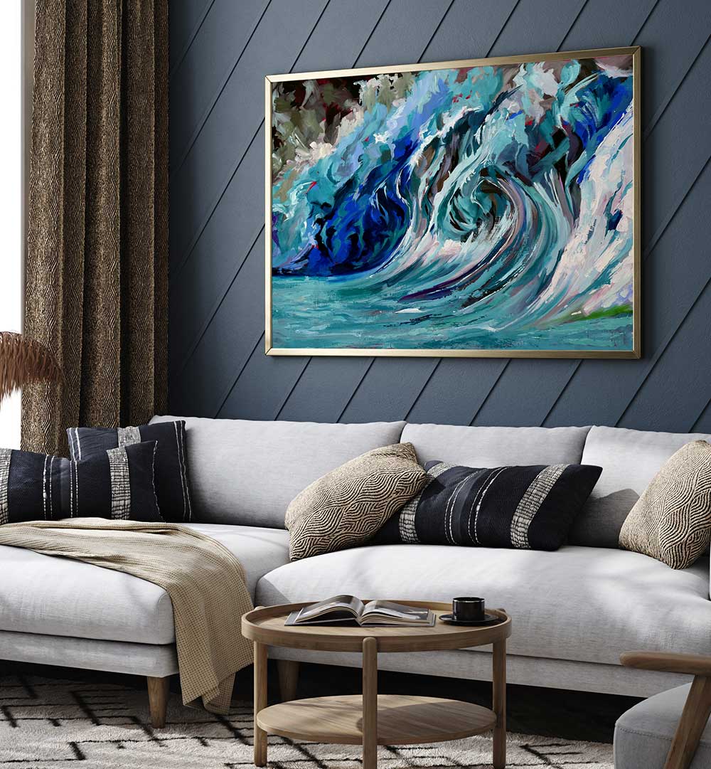 BLUE WAVE , BEACH PAINTINGS
