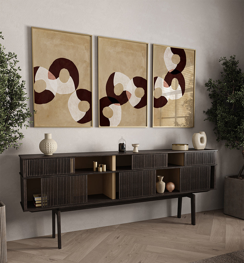 AURUM ORBIT , SET OF 3 PAINTINGS