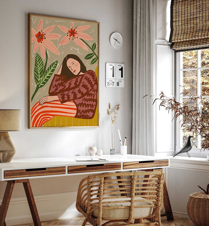 LADY SITTING , PORTRAITS & FIGURATIVE ILLUSTRATIONS