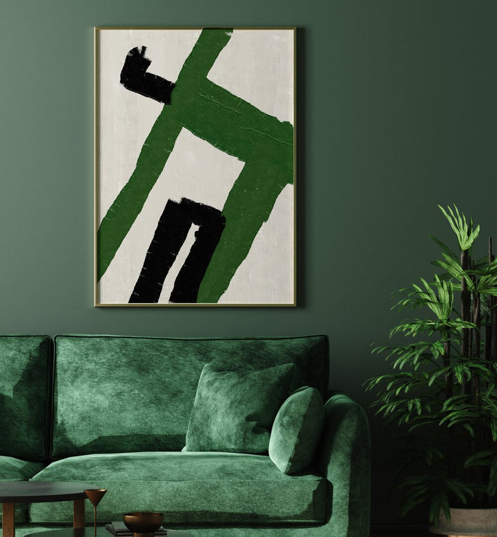 Transform your space with Miuus Studio's ABSTRACT TEXTURE , ABSTRACT PAINTINGS featuring vibrant greens and bold shapes.