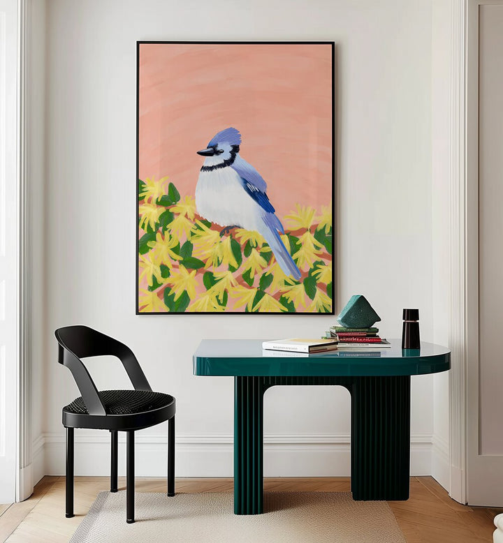 BLUE JAY BIRD , WILDLIFE PAINTINGS , WILDLIFE POSTERS