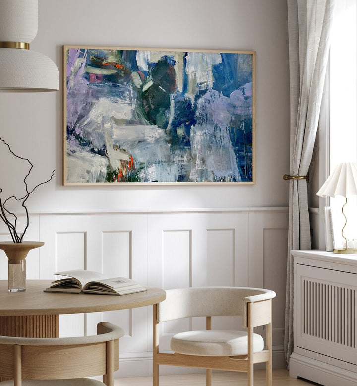 Brighten your space with BLOOM BLUE, ABSTRACT PAINTINGS, featuring vibrant colors and modern elegance for home décor.