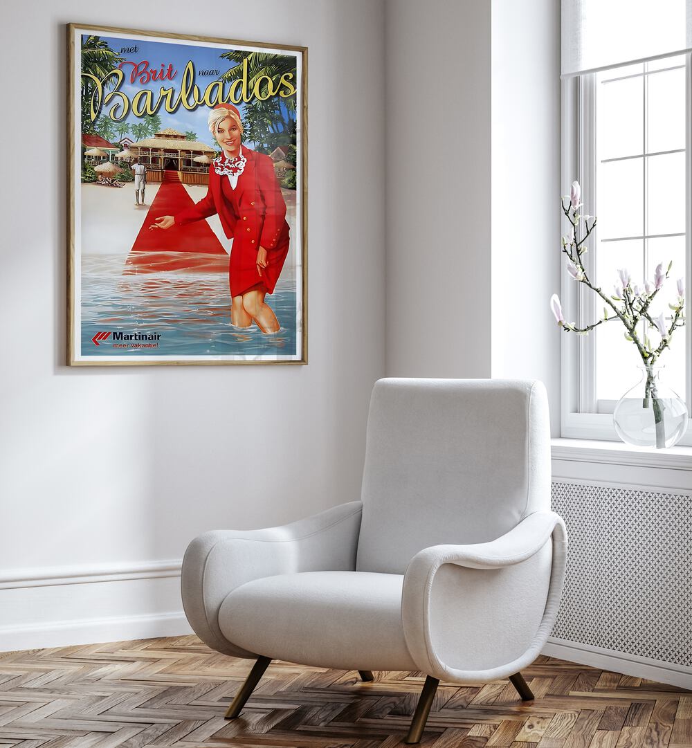 Vibrant BARBADAS, VINTAGE TRAVEL POSTERS enhance any space with charm and a touch of tropical elegance.