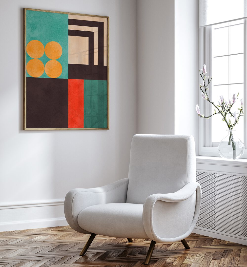 COLORFUL COMPOSITION V, GEOMETRIC ART PRINTS showcase vibrant shapes that elevate any modern living space.