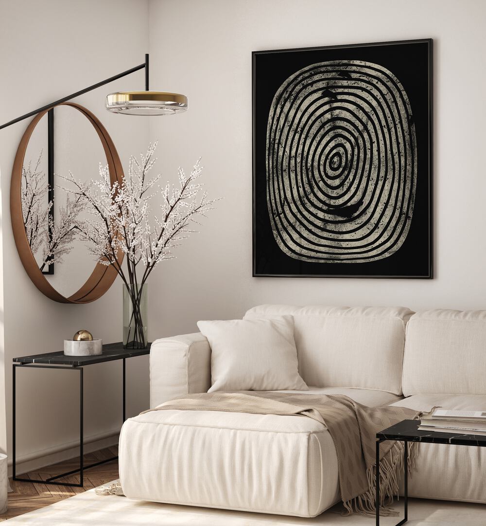 Stylish BLACK OASIS, GEOMETRIC ART PRINTS enhance modern living spaces with captivating abstract design.