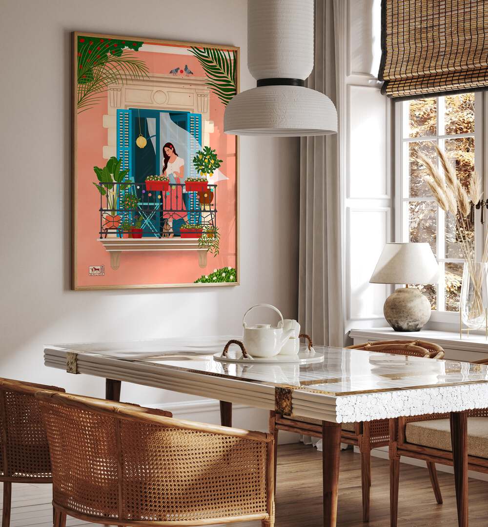 Elegant BARCELONA, PORTRAITS illustration by Petra Holikova, showcasing the city's vibrant culture and charm.