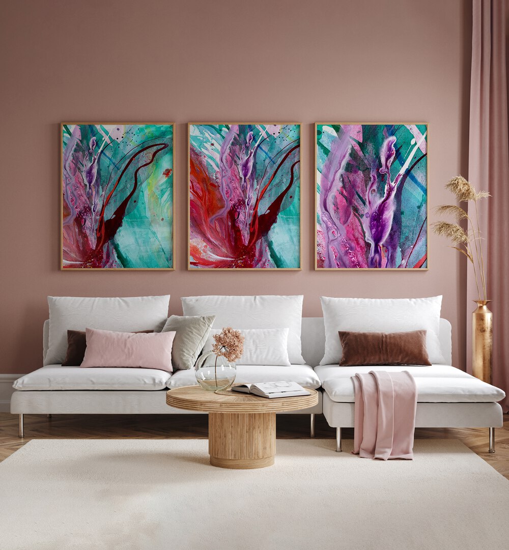 ARTFUL EXPRESSIONS SET , SET OF 3 PAINTINGS