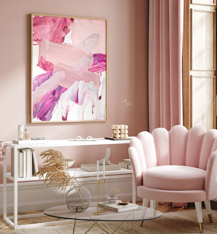 Vibrant Alla Prima Pink Shades, abstract paintings, elevate any space with stunning pink hues and creativity.