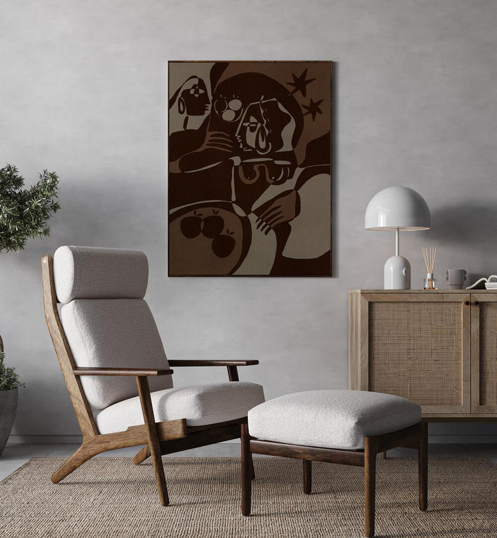 Stylish interior featuring SOIL AND SPIRIT IV, PORTRAITS artwork that enhances wellness and self-care aesthetics.