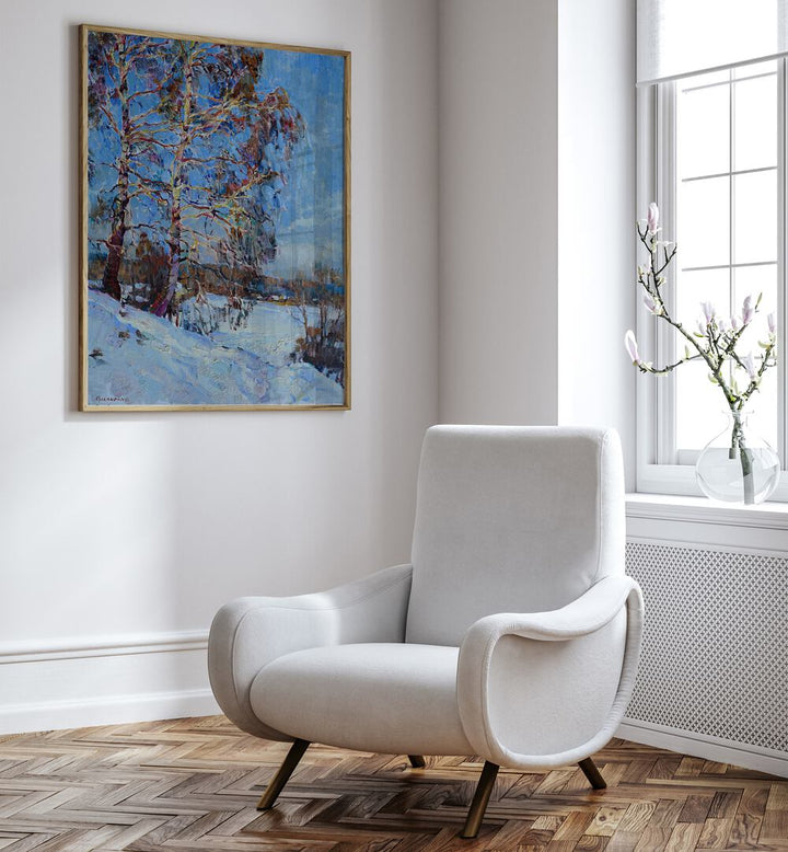 WINTER BIRCHES , LANDSCAPE PAINTINGS