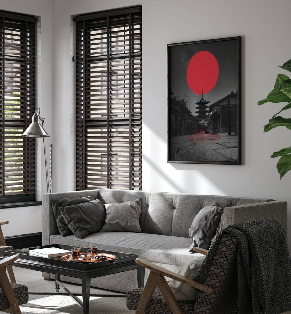 Decorate your space with the LONELY TEMPLE, JAPANESE PAINTINGS, a stunning blend of artistry and serenity.