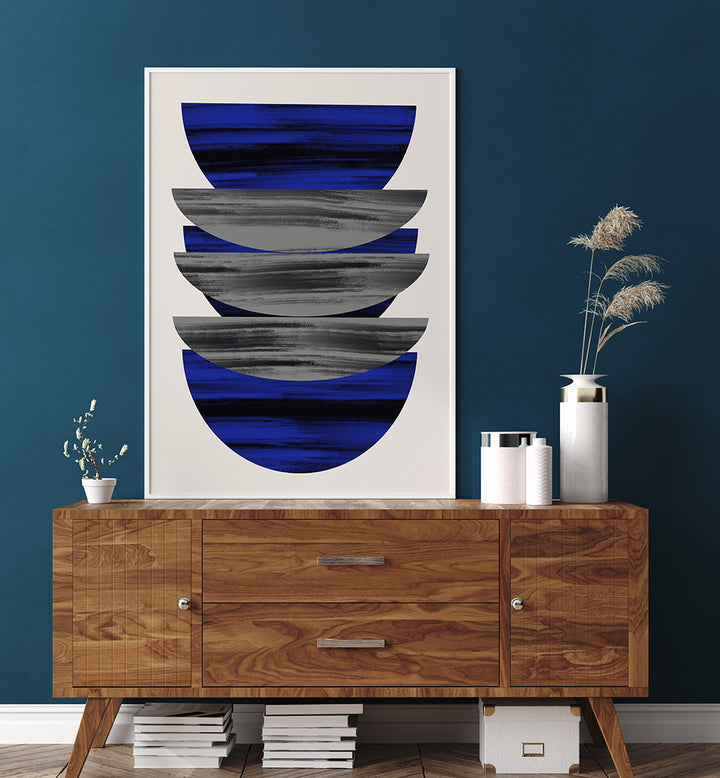 SCANDINAVIAN IN BLUE AND BLACK  , GEOMETRIC ART PRINTS