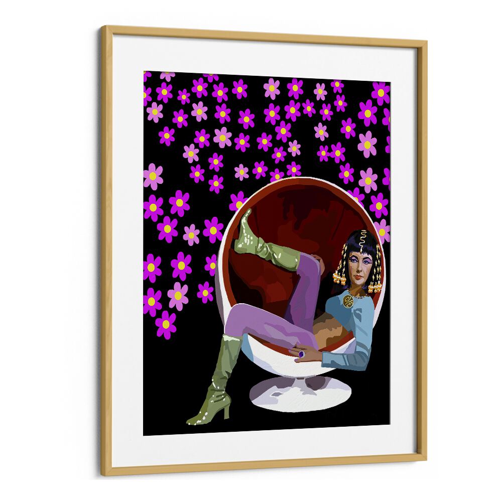 60S GLAM By Lynnda Rakos Pop Art Paintings Pop Art Prints in Oak Wood Frame With Mount