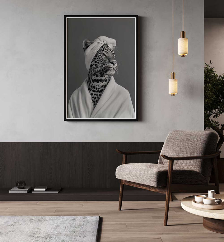 LADY LEOPARD SPA DAY , BATHROOM ART PRINTS