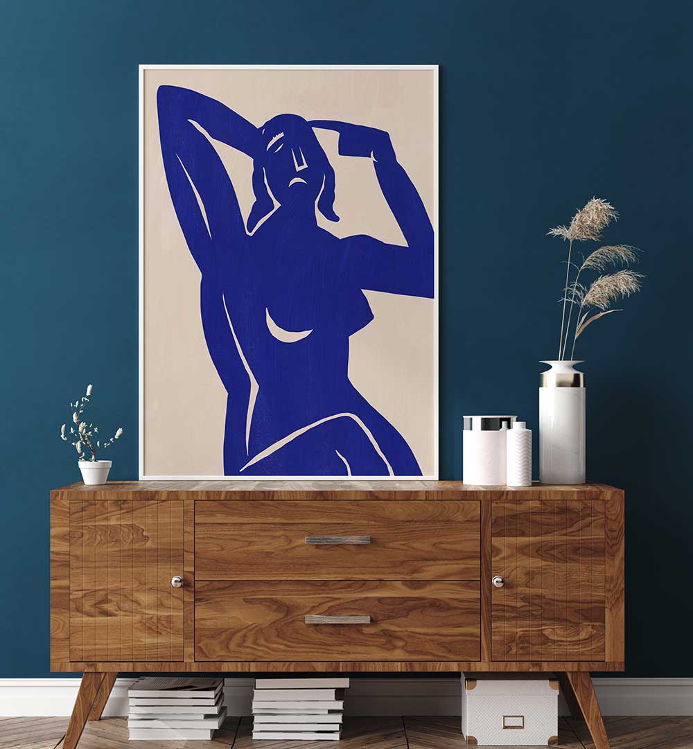 BLUE SILHOUETTE MUSE , PORTRAITS & FIGURATIVE ILLUSTRATIONS
