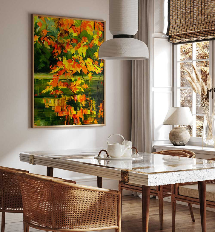 AUTUMN REFLECTIONS , LANDSCAPE PAINTINGS