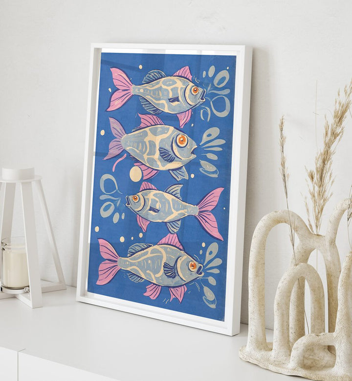 Colorful fish artwork from OCEANIC LIFE - FISHES, BEACH PAINTINGS brings coastal charm to your decor.
