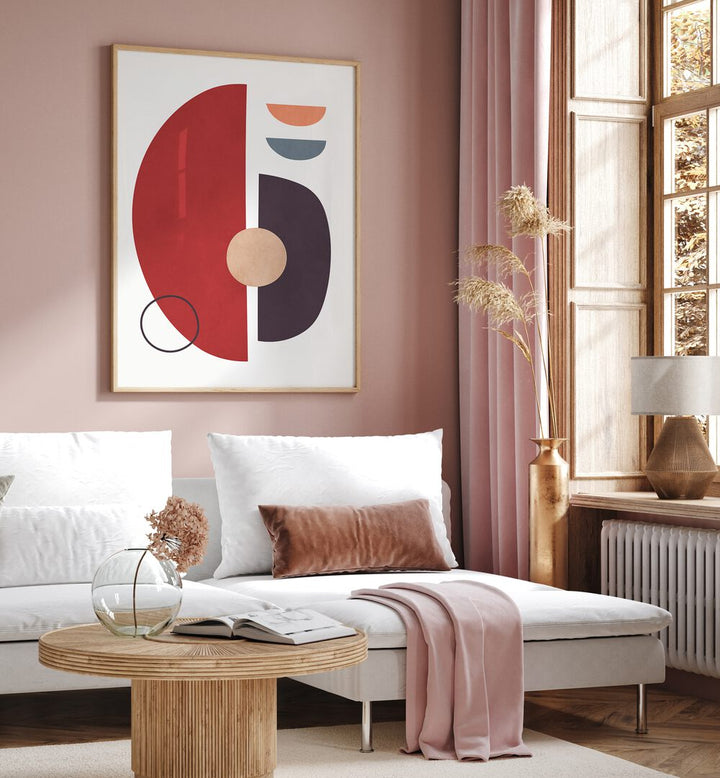 Vibrant EXPRESSIVE VIII, GEOMETRIC ART PRINTS enhance modern living spaces with captivating circle designs.
