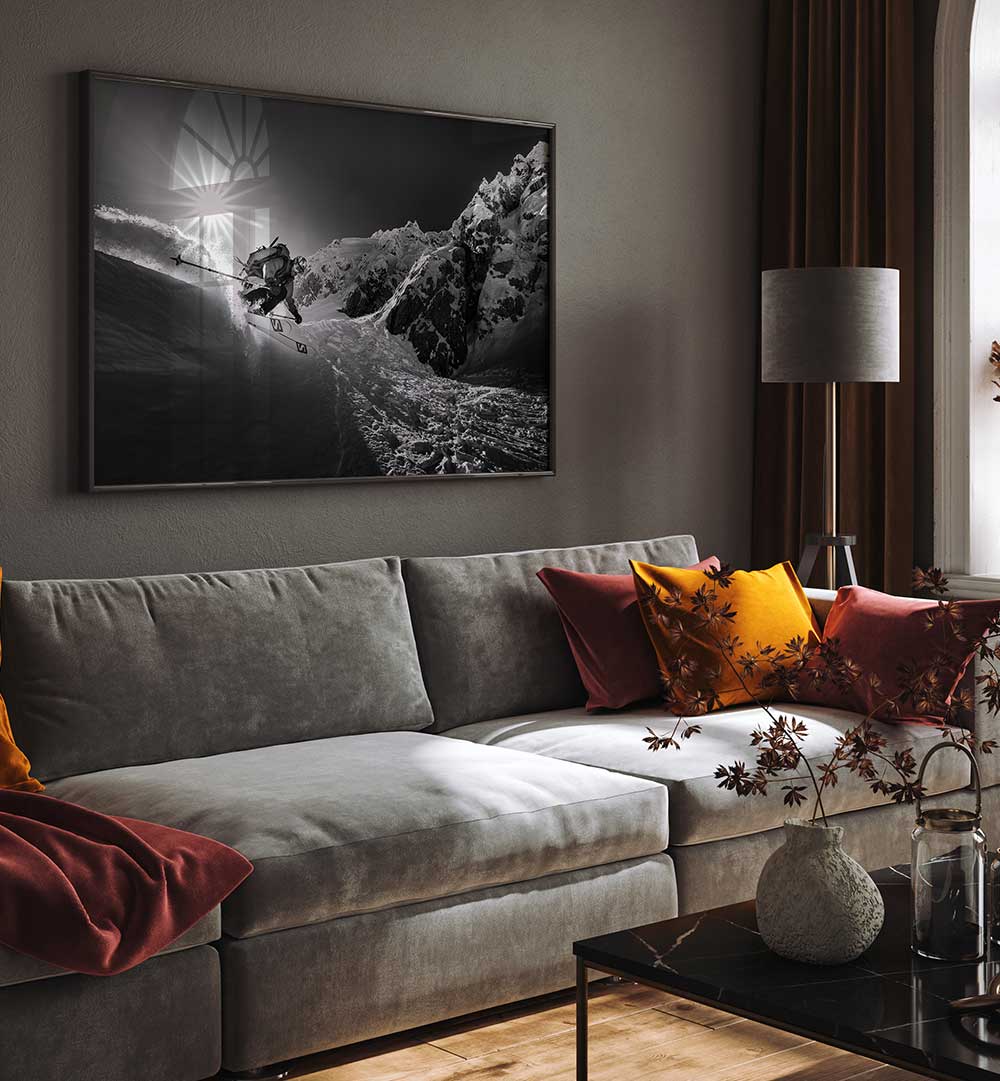 SNOW SPLASH OVER THE EDGE , PHOTOGRAPHY PRINTS