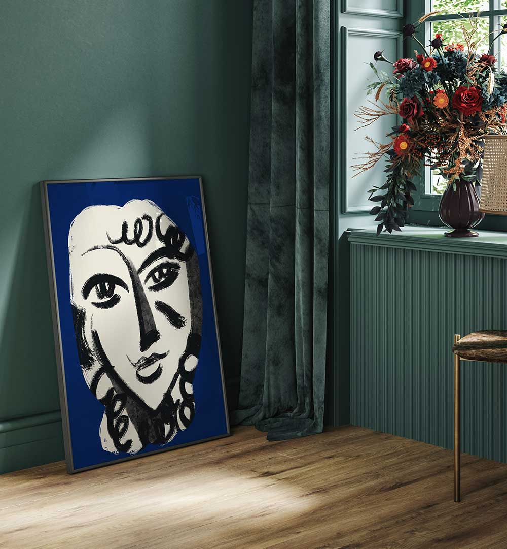 LOVELY GIRL IN BLUE , PORTRAITS & FIGURATIVE ILLUSTRATIONS