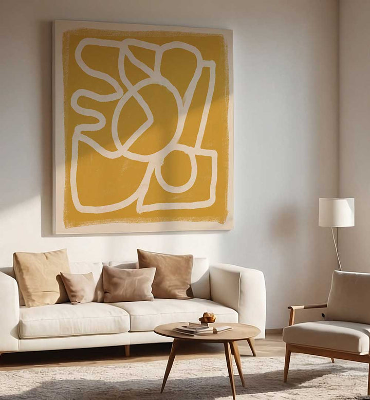 LINE ABSTRACT GOLD TANS , LINE ART PAINTINGS