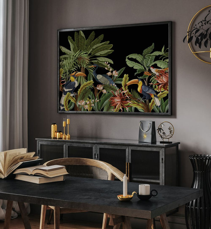 TOUCANS IN THE DARK  , WILDLIFE POSTERS , WILDLIFE PAINTINGS