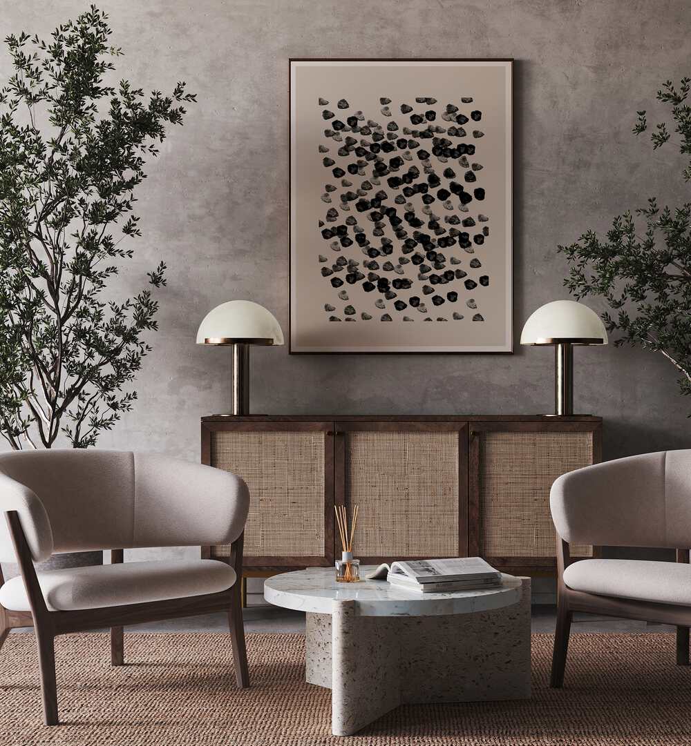 Elegant Flock of Birds abstract painting from The Miuus Studio enhances modern living spaces with creativity and style.