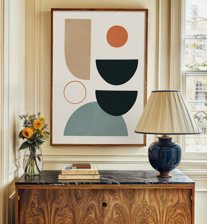 Bright and modern SEMICIRCLES VI, BOHO ART PAINTINGS, enhancing any space with creativity and style.