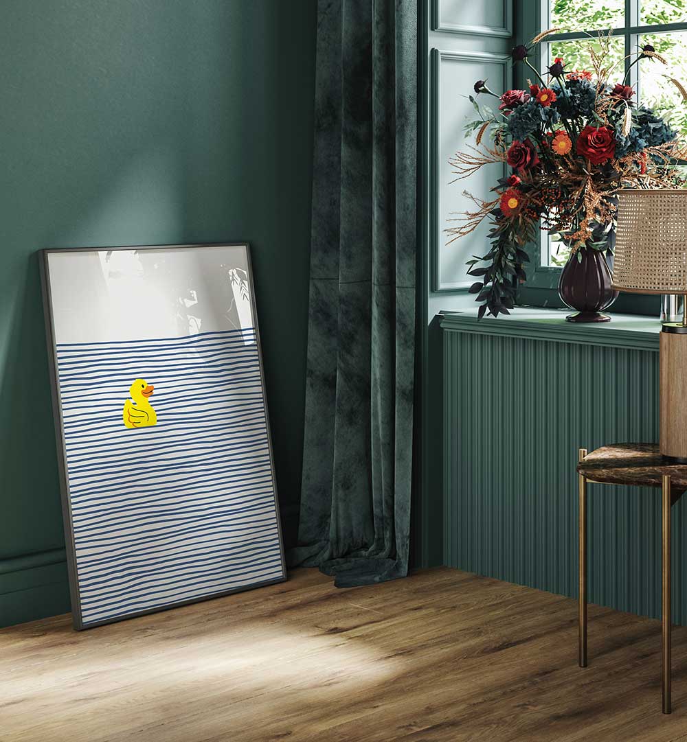 YELLOW DUCK AFLOAT , BEACH PAINTiNGS